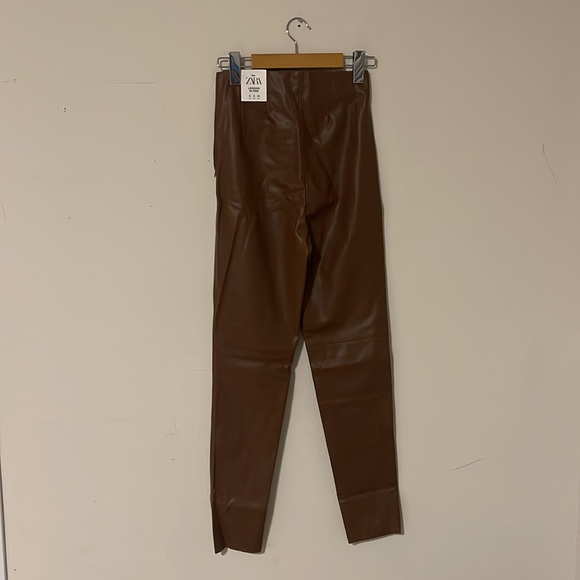 Zara Faux Leather Hi-Rise Leggings - Picture 4 of 5